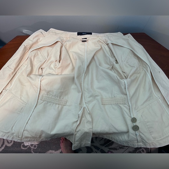 Gap cream button military inspired 100% cotton Jean jacket size 6 - Picture 5 of 10